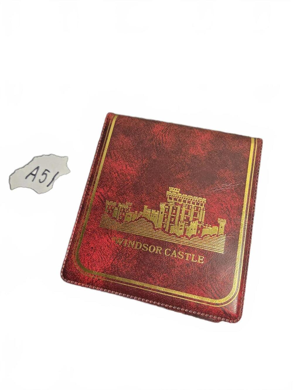 Windsor Castle Souvenir Journal Red Faux Leather Pocket Notebook Travel Memo